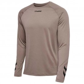 тениска,мъжки,тениски,hummel,bow,long,sleeve,t,shirt,brown,(driftwood)