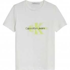 Тениска Calvin klein jeans Perforated Glow Monogram short sleeve T-shirt - White (Bright White) тениска,детски,тениски,calvin,klein,jeans,perforated,glow,monogram,short,sleeve,t,shirt,white,(bright,white)