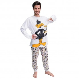 пижама,мъжки,пижами,cerdá,looney,tunes,long,sleeve,pyjama,multicolor,(gray,white)