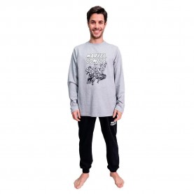 пижама,мъжки,пижами,cerdá,marvel,long,sleeve,pyjama,black,(gray)
