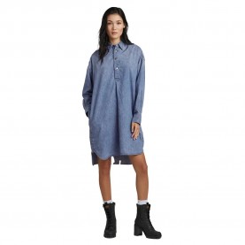 Риза с дълъг ръкав G-Star Denim Shirt long sleeve dress - Blue (Medium Aged) риза,с,дълъг,ръкав,дамски,поли,и,рокли,g,star,denim,shirt,long,sleeve,dress,blue,(medium,aged)