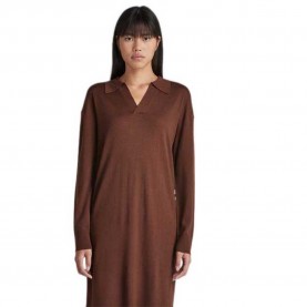 рокля,дамски,поли,и,рокли,g,star,polo,long,sleeve,long,dress,brown