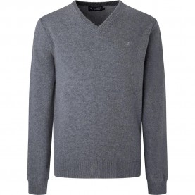 блуза,мъжки,пуловери,hackett,lambswool,v,neck,sweater,grey,marl,(grey)