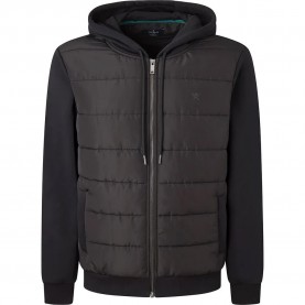 суичър,мъжки,пуловери,hackett,quilt,front,hoodie,black