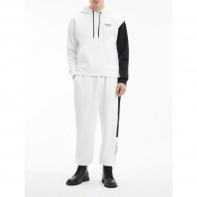 Блуза Calvin klein jeans Stacked Colorblock sweatshirt - White (Bright White / Black) блуза,мъжки,пуловери,calvin,klein,jeans,stacked,colorblock,sweatshirt,white,(bright,white,black)