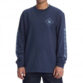 тениска,мъжки,тениски,dc,shoes,east,to,west,long,sleeve,t,shirt,blue,(navy,blazer,enzyme,wash)