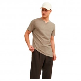 тениска,мъжки,тениски,jack,&,jones,split,slim,fit,short,sleeve,v,neck,t,shirt,beige,(crockery)