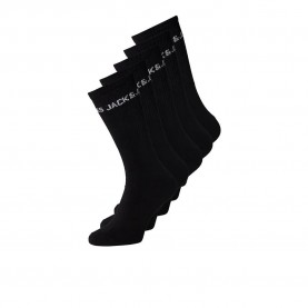 чорапи,детски,чорапи,jack,&,jones,basic,logo,tennis,socks,5,pairs,black,(black,detail,black)