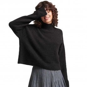 блуза,дамски,пуловери,дамски,плетени,дрехи,superdry,vintage,essential,mock,neck,sweater,brown