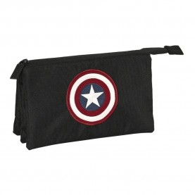 канцеларски,принадлежности,safta,triple,captain,america,teen,pencil,case,black,(multicolor)