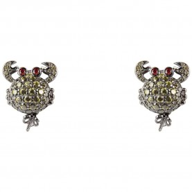 бижутерия,lancaster,jla,ear,crab3,earrings,golden,(green,ip,black)