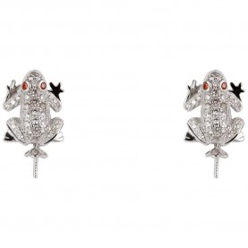 бижутерия,lancaster,jla,ear,frog1,earrings,silver,(white)