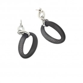 бижутерия,panarea,or1n,earrings,silver,(black,silver)