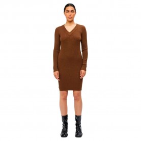 рокля,дамски,поли,и,рокли,object,fae,thess,long,sleeve,dress,brown,(dark,earth,detail,melange)