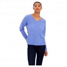 блуза,дамски,пуловери,дамски,плетени,дрехи,vero,moda,crewlefile,v,neck,sweater,blue,(jacaranda,detail,melange)
