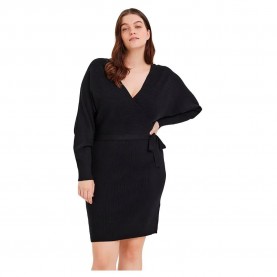 рокля,дамски,поли,и,рокли,vero,moda,curve,hollyrem,long,sleeve,short,dress,brown,(black)