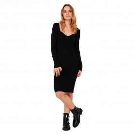 рокля,дамски,поли,и,рокли,vero,moda,willow,sweetheart,long,sleeve,midi,dress,black,(black)