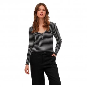 тениска,дамски,тениски,vila,balu,long,sleeve,v,neck,t,shirt,brown,(black,stripes,optical,snow)