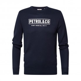 блуза,мъжки,пуловери,petrol,industries,m,3020,kwr232,round,neck,sweater,blue
