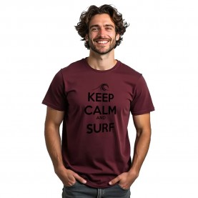 тениска,мъжки,тениски,kruskis,surf,keep,calm,and,surf,short,sleeve,t,shirt,dark,red