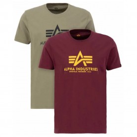 тениска,мъжки,тениски,alpha,industries,basic,short,sleeve,t,shirt,2,units,green,red,(olive,burgundy)