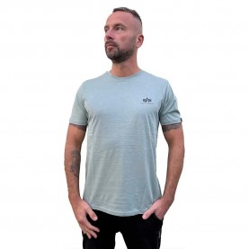 Тениска Alpha industries Basic Small Logo short sleeve T-shirt - Grey (Dusty Green) тениска,мъжки,тениски,дамски,тениски,alpha,industries,basic,small,logo,short,sleeve,t,shirt,grey,(dusty,green)