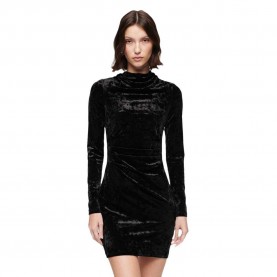 рокля,дамски,поли,и,рокли,superdry,velvet,longsleeved,mini,dress,black