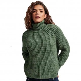 блуза,дамски,пуловери,дамски,плетени,дрехи,superdry,slouchy,stitch,roll,neck,sweater,dark,sage,marl,(green)