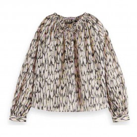 дамски,блузи,дамски,ризи,scotch,&,soda,gathered,long,sleeve,blouse,beige