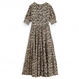 рокля,дамски,поли,и,рокли,scotch,&,soda,tiered,short,sleeve,long,dress,green