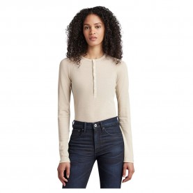 дамски,бодита,g,star,henley,slim,long,sleeve,body,beige