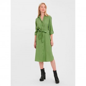 рокля,дамски,поли,и,рокли,vero,moda,bell,calf,woven,long,sleeve,dress,green,(loden,frost)