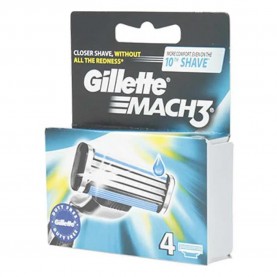бръснене,gillette,mach3,razor,blade,refills,4,units,silver,(silver)