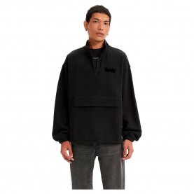 блуза,мъжки,пуловери,levi´s,®,relaxed,graphic,1,4,zip,pouch,sweatshirt,black,(olde,english,zip,caviar)