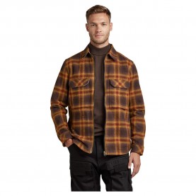 карирана,риза,мъжки,якета,g,star,check,zip,regular,overshirt,brown