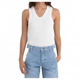 Тениска Replay VD6006.000.V23403 sleeveless T-shirt - White (Butter) тениска,дамски,тениски,replay,vd6006.000.v23403,sleeveless,t,shirt,white,(butter)