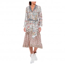 рокля,дамски,поли,и,рокли,replay,w9759,.000.10324,long,sleeve,midi,dress,grey