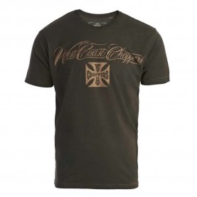 тениска,мъжки,тениски,west,coast,choppers,eagle,crest,short,sleeve,t,shirt,oil,dye,anthracite,(brown)