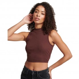 потник,дамски,топове,superdry,cropped,mock,neck,sleeveless,top,brown,chicory,coffee,(brown)