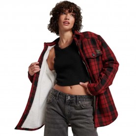 Карирана риза Superdry Vintage Borg Check Over long sleeve shirt - Red (Red Check) карирана,риза,дамски,ризи,мъжки,ризи,superdry,vintage,borg,check,over,long,sleeve,shirt,red,(red,check)