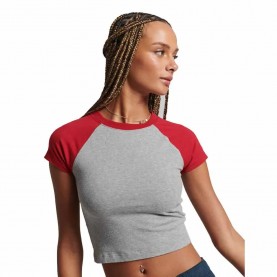 къса,блуза,дамски,топове,superdry,vintage,cropped,baseball,top,grey,(grey,marl,red)