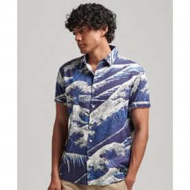 риза,с,къс,ръкав,мъжки,ризи,superdry,vintage,hawaiian,short,sleeve,shirt,blue,(the,great,wave)