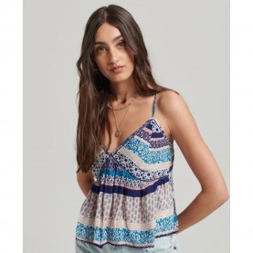 потник,дамски,блузи,дамски,ризи,superdry,vintage,tiered,cami,sleeveless,blouse,blue,(linear,geo,border,print)