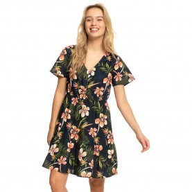 Рокля Roxy Bikini Party short sleeve dress - Blue (Mood Indigo Tropical Depht) рокля,дамски,поли,и,рокли,roxy,bikini,party,short,sleeve,dress,blue,(mood,indigo,tropical,depht)