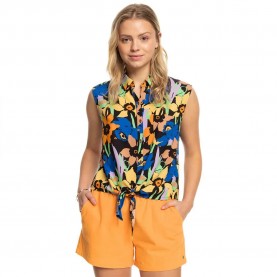 Тениска Roxy Tropical View sleeveless V neck T-Shirt - Multicolor (Anthracite Flower Jammin) тениска,дамски,тениски,roxy,tropical,view,sleeveless,v,neck,t,shirt,multicolor,(anthracite,flower,jammin)