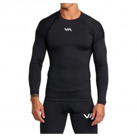 Тениска Rvca Compression long sleeve T-shirt - Black (Black) тениска,мъжки,тениски,rvca,compression,long,sleeve,t,shirt,black,(black)