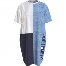 дънки,дамски,пижами,tommy,jeans,uw0uw04515,dress,short,sleeve,pyjama,blue