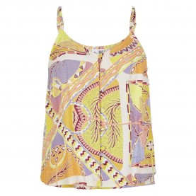 Тениска O´neill Tiare sleeveless T-shirt - Multicolor (Yellow Scarf Print) тениска,дамски,тениски,o´neill,tiare,sleeveless,t,shirt,multicolor,(yellow,scarf,print)