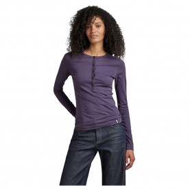 тениска,дамски,тениски,g,star,essential,henley,slim,long,sleeve,t,shirt,purple