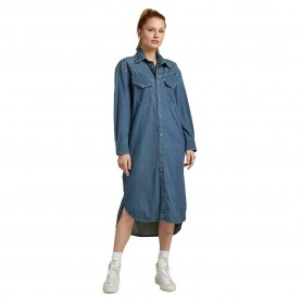 рокля,дамски,поли,и,рокли,g,star,long,western,long,sleeve,dress,blue
